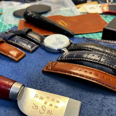 ستراب ساعة يد جلد طبيعي بالكامل 