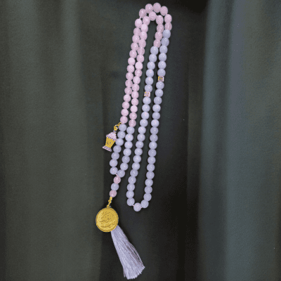 ​سبحة عقيق طبيعي 99 حبة - دلاية "فإني قريب" 