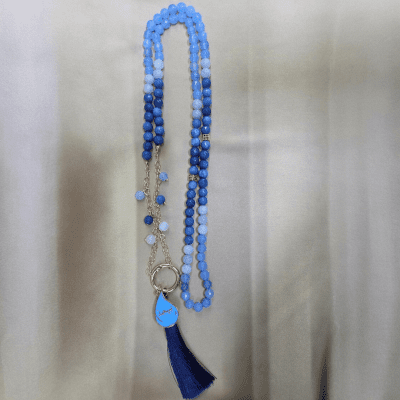 سبحة وعقد عقيق أزرق