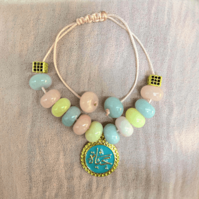 11-Bead Agate Rosary Bracelet.