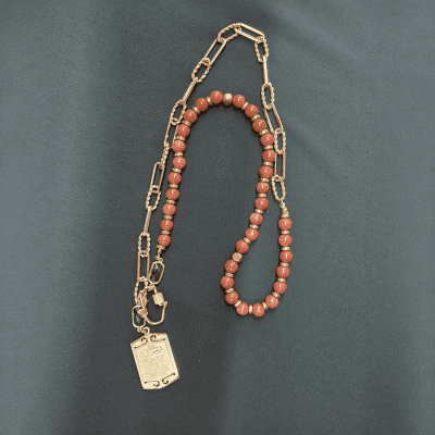 Goldstone 33-Bead Necklace & Bracelet Tasbih.