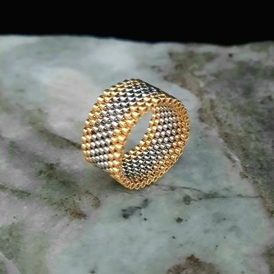 طقم فضى وذهبى كامل من خرز الميوكى