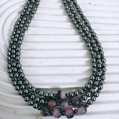 Graphite Moon Necklace