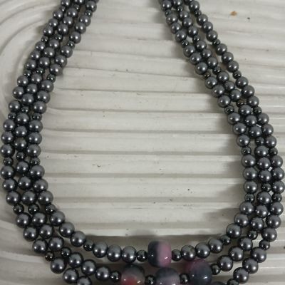 Graphite Moon Necklace