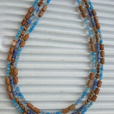Lapis & Jasper Earth Orbit Necklace