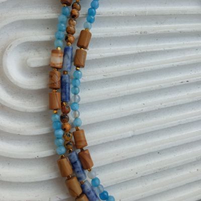 Lapis & Jasper Earth Orbit Necklace