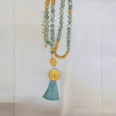 سبحة "تراث" - عقيق وخشب