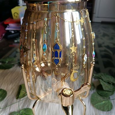 ديسبنسر عصير رسم يدوي وترصيع كريستال 