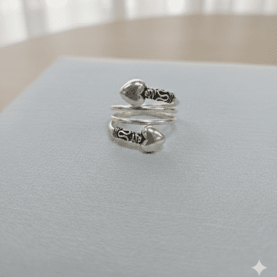 خاتم فضة حلزوني 
