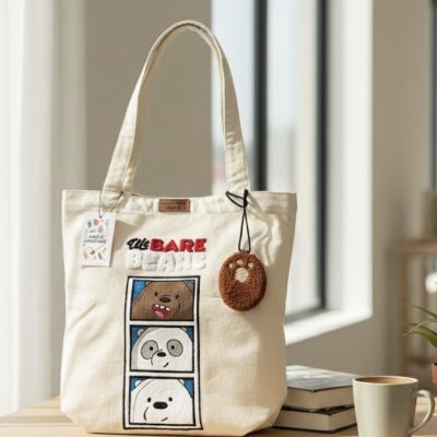We bare bear fabric tote bag