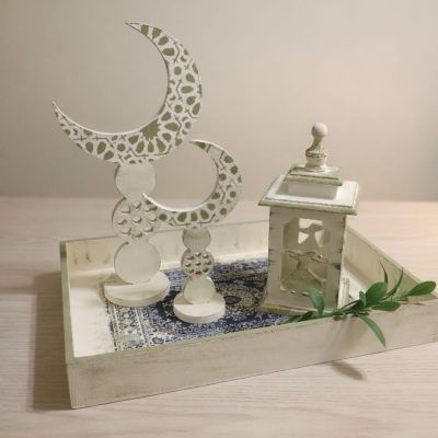 قطع رمضانية خشبية مصنوعة يدويًا