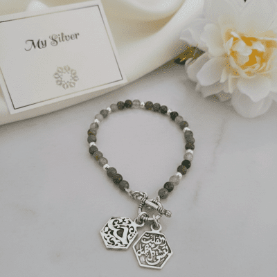 Agate &silver bracelet 