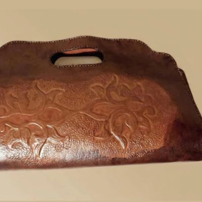 Tooled leather clutch 