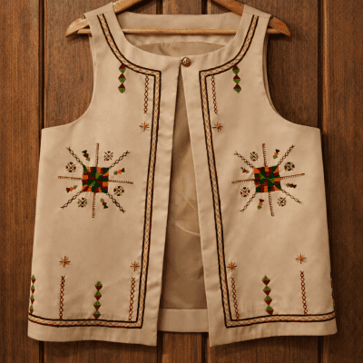 Hand-embroidered  vest from Siwa