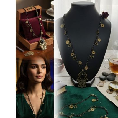 A Black hamsa necklase