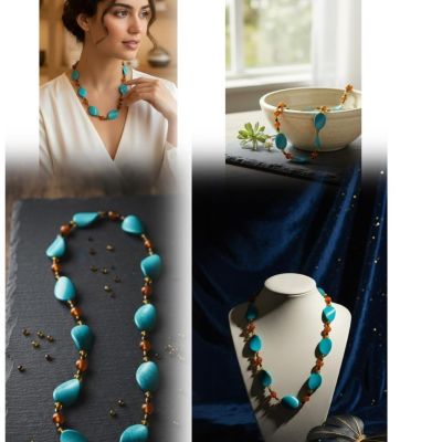 Turquoise charm necklace