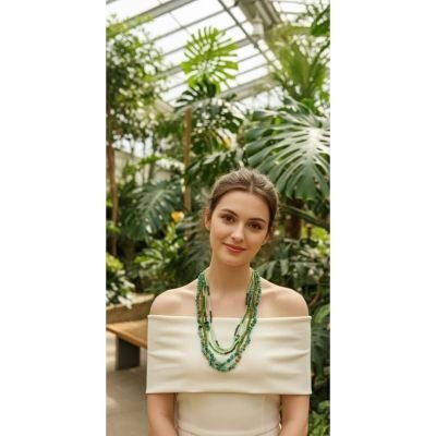 Emerald whispered Necklace 