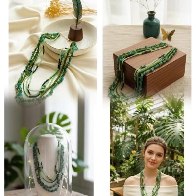 Emerald whispered Necklace 
