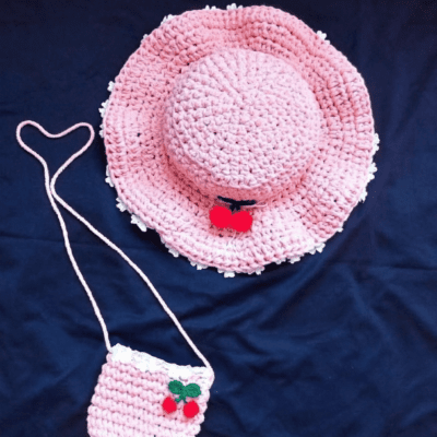 شنطه و طاقيه الكرز