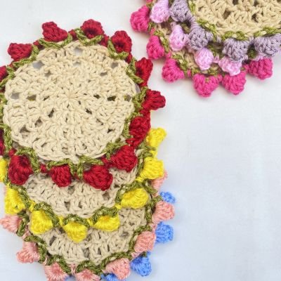 Crochet Flower bouquet coasters