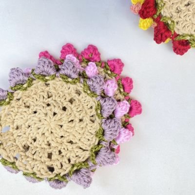 Crochet Flower bouquet coasters