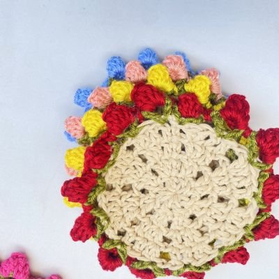 Crochet Flower bouquet coasters