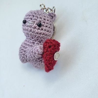 Crochet couple bears keychains