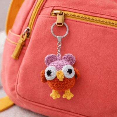 Crochet owl Charm