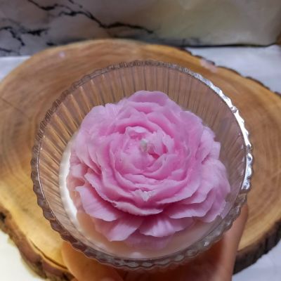 Crystal jar with a flower
