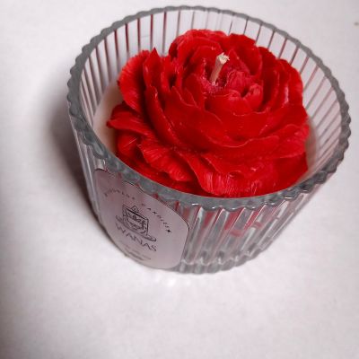 Crystal jar with a flower