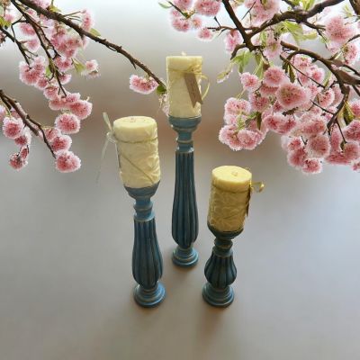 Wood Candlesticks 3 pieces 