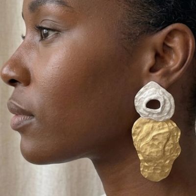 Earrings mix silver x gold