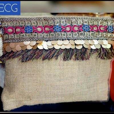 Beige Kheish Pouch+Khoos hat Set