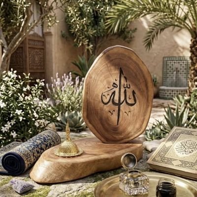 تابلوه نور الخشب بالمبخرة