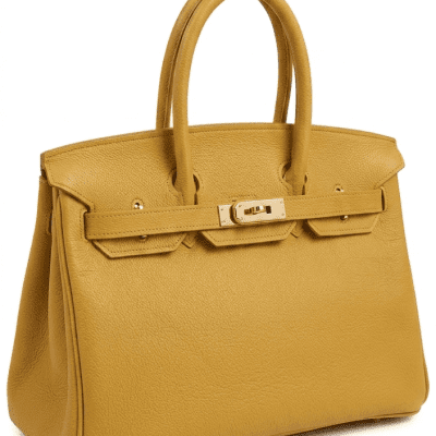 Birkin Return Handbag - Genuine Grain Leather - Mustard Yellow