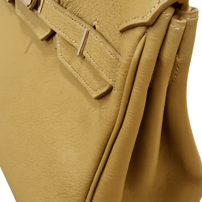 Birkin Return Handbag - Genuine Grain Leather - Mustard Yellow