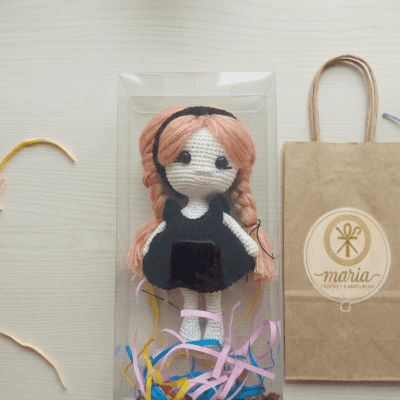 Handmade Crochet Doll &ndash; Classic Black Dress 🖤