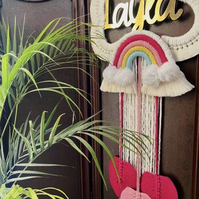 Macrame nameplate 
