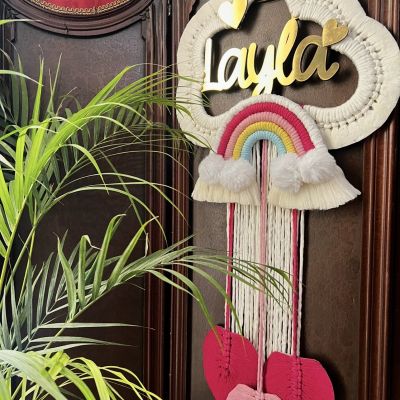 Macrame nameplate 
