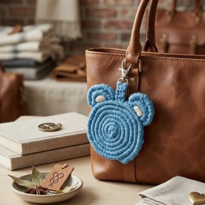 macrame bag charm
