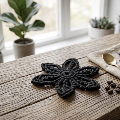 Macrame star coaster 