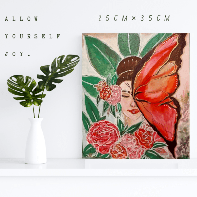 The woman with Red butterfly 