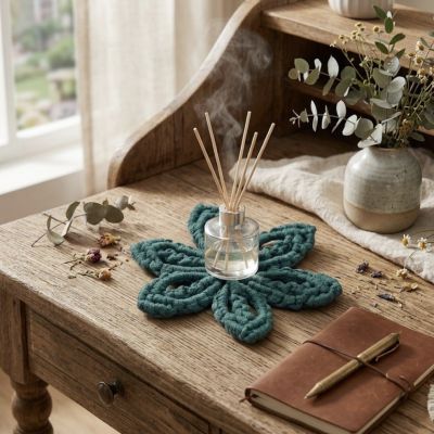 Macrame star coaster 