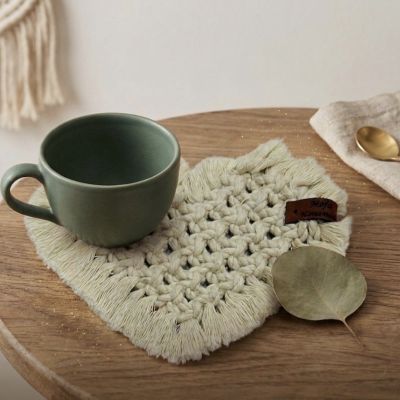 Macrame heart coaster 