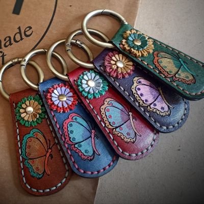  Handmade Genuine leather keychain 