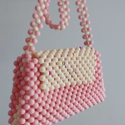 شنط خرز الوان ( Pastel Pink ) 