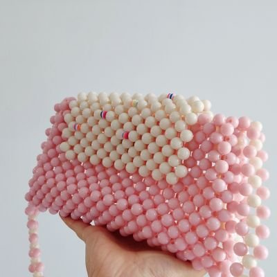 شنط خرز الوان ( Pastel Pink ) 