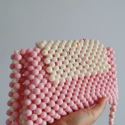شنط خرز الوان ( Pastel Pink ) 