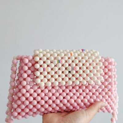 شنط خرز الوان ( Pastel Pink ) 