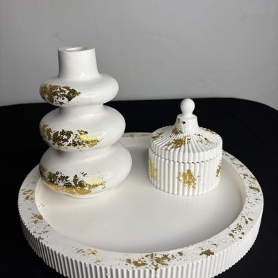 Set Gold-Leaf Concrete 3 pices 